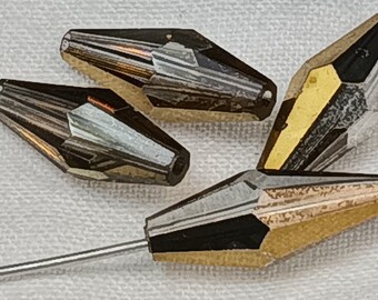 Vintage Swarovski, Art 5205, 12.5mm x 5mm, Crystal Comet OR, 24 Carat Gold Coating,  Made in Austria, VintageBeadEnvy
