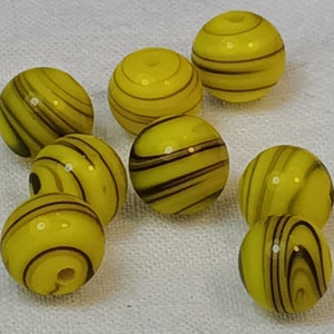 Vintage Yellow Glass Beads