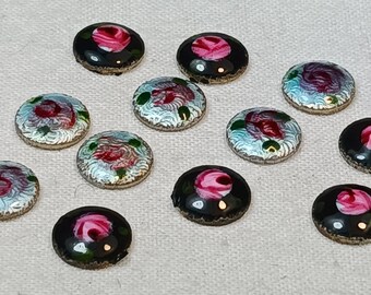 Vintage Metal Small 7mm round cabochon perfect for crafts bead projects