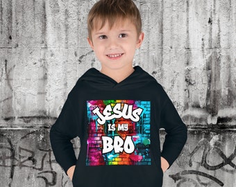 Jesus Bro Graffiti Toddler Pullover Fleece Hoodie,Toddler Hoodies,Trendy Hoodies,Kids Hoodie,Kids Gift,Toddler Gift,Cool Kid Gift