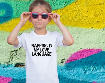 Napping Is My Love Language Toddler Short Sleeve Tee,Kids Shirts,Gifts For Boys,Trendy Kids Gifts,Gifts,Kids Shirts,Toddler Shirts