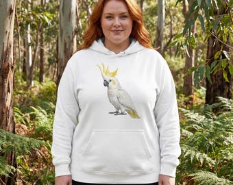 Cockatoo Hoodie, Australian Parrot Art, Unisex Streetwear