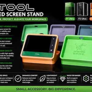 3D Printed X-Tool F1/F2 Ultra Controller Stand, Tilted Touch Screen Fixture