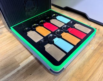 X-Tool F1 Ultra Rectangle Leather Keychain Jig – 3D Printed Engraving Fixture