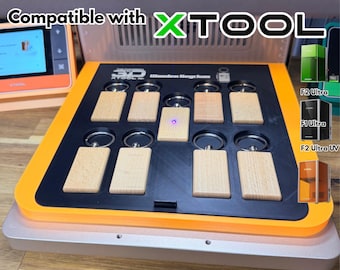 wooden keychain Jig for XTool F1/F2 Ultra Laser Engraver (9 keychains)
