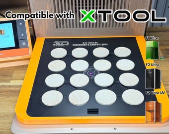 3D Printed Wood Coin Jig for XTool F1/F2 Ultra Laser Engraving (16 Coins)