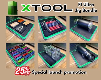 X-Tool F1 Ultra Multi Jig Starter Bundle – 3D Printed Engraving Fixture