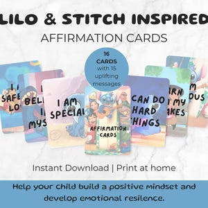 Lilo & Stitch Affirmation Cards | Kids Mental Health | Printable Positive Quotes for Children | Digital Download | Self-Esteem | Confidence