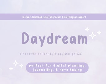 Neat Handwritten Font by PippyDesignCo. - Daydream | For digital planning, journaling, or note taking | OTF File | Digital Download