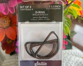 Four D-Rings 1 1/2" Gunmetal
