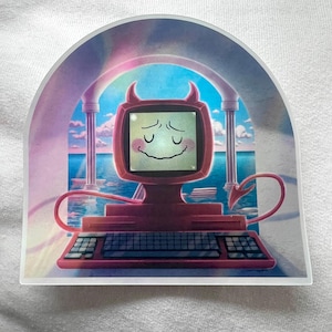 Adesivo holográfico Edgar Vaporwave Series V A P O R W A V E R O B O T S E R I E S