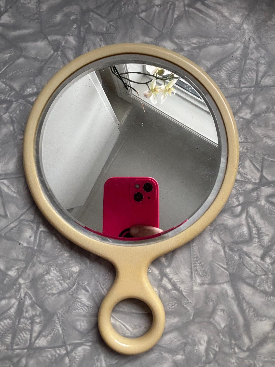 Vintage French Ivory Hand Mirror With Short Handle - Etsy