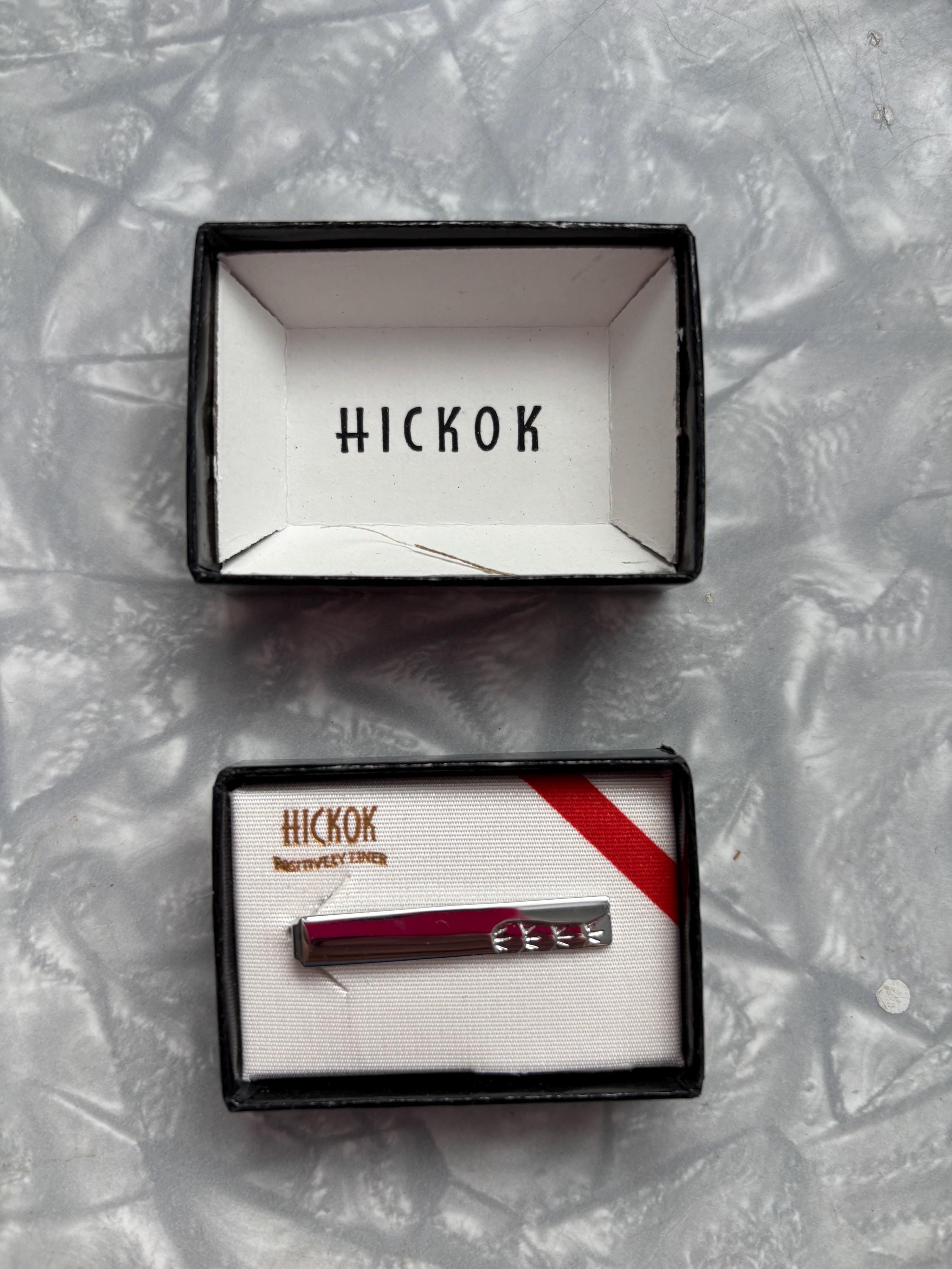Pince à Cravate Courte Vintage Plaqué Or - Marque HICKOK - Occasion