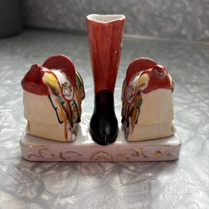 Vintage Made in besetzten Japan Sattel und Post Salz- und Pfefferstreuer