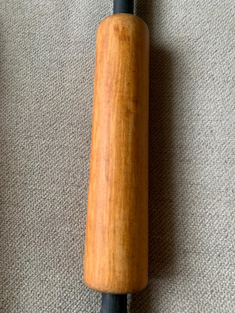 Maple Rolling Pin Vintage Primitive Large Maple Rolling Pin With Painted Black Handles - Etsy