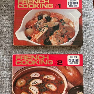 Golden Cooking Card Books, set of 2, French Cooking 1 and 2, 1968