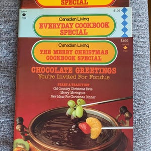 Conjunto de cuatro revistas vintage de recetas especiales de Canadian Living, 1984