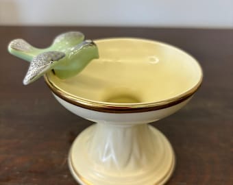 Made in Germany ceramic  candle holder with bird detail