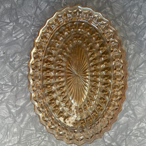 Depression glass iridescent Jeanette Glass platter