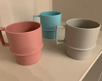 Vintage Tupperware stackable coffee cups