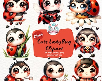 Acuarela linda mariquita clipart, imágenes prediseñadas de primavera verano insecto, sublimación de mariquita bebé, insecto adorable, decoración de la guardería, decoración de la fiesta del insecto del amor