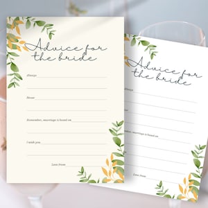 Tarjetas de Consejos para la Novia - 100% EDITABLES - Plantilla + Imprimibles con fondos blancos y de colores - Juegos únicos para despedidas de soltera