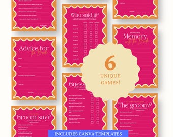 Bachelorette's Party / Hen Night Games – CLEAN - Use Canva Free – Print At Home!
