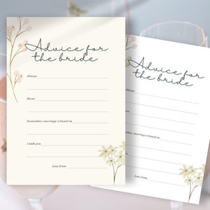 Tarjetas de Consejos para la Novia - 100% EDITABLES - Plantilla + Imprimibles con fondos blancos y de colores - Juegos únicos para despedidas de soltera