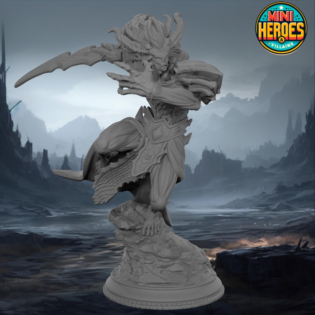 Demon Unique Unique Devil-like 3D Printed Demon With Sword Hand Tabletop RPG Mini - Etsy