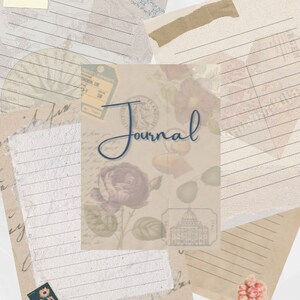Vintage Journal Printable | Lined Pages | Vintage Junk Journal | PDF JPG