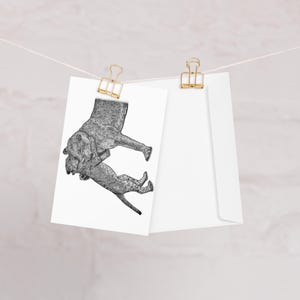 Pointillismus Löwe und Cub Gruß- / Dankes-Karte