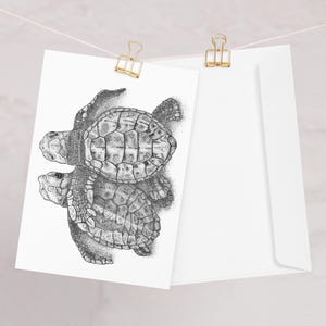Pointillismus-Baby-Meeresschildkröten-Gruß-/Dankeschön-Karte