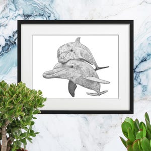 Pointillismus Delfin Druck