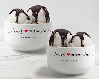 Ciotola per gelato personalizzata, regalo di nozze, regalo per lei, addio al nubilato, regalo per la moglie, ciotola per gelato, ciotola regalo di anniversario