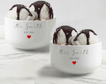 Personalisierte Eiscreme Schüssel, Hochzeitsgeschenk, Geschenk für sie, Junggesellenabschied, Geschenk für Frau, Müslischüsseln, Sundae Schüssel, Geburtstagsgeschenkschüssel