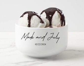 Ciotola per gelato personalizzata, regalo di nozze, regalo per lei, addio al nubilato, regalo per la moglie, ciotola per gelato, ciotola regalo di anniversario, ciotola per snack
