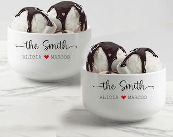 Personalized Ice Cream Bowl, wedding gift, gift for her and him, engagement gift, anniversary gift bowl, home gift, Couple Bowl gift