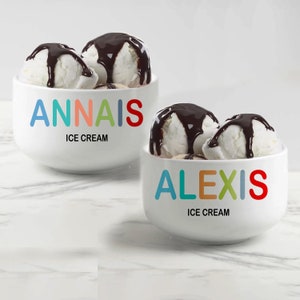 Custom Ice Cream, Personalized  Ice Cream  Kids Bowl, Bowl Birthday Gifts For Kids, Birthday Snack Bowl, Kids Ice Cream Bowl, Custom Gift