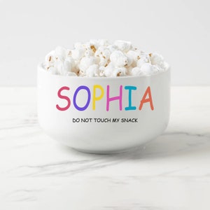 Personalized Popcorn Bowl, Custom Kids Bowl, Gifts for Her and Him, Birthday Gifts For Kids, Birthday Snack Bowls, Custom Popcorn Bowls.