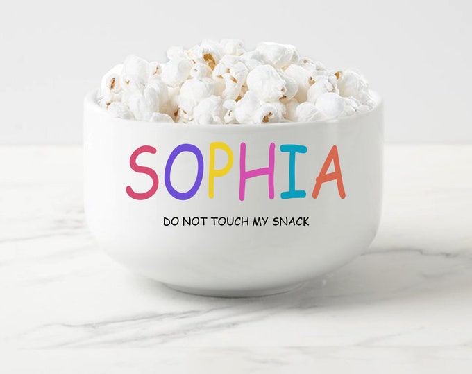 Personalized Popcorn Bowl, Custom Kids Bowl, Gifts for Her and Him, Birthday Gifts For Kids, Birthday Snack Bowls, Custom Popcorn Bowls.