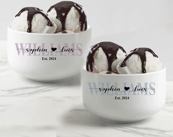 Custom Ice Cream Bowl, wedding gift, gift for her and him, engagement gift, anniversary gift bowl, home gift, Couple Bowl, gift for bride