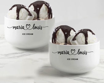 Personalized Ice Cream Bowl, wedding gift, gift for her, bachelorette party, gift for wife, cereal bowls, Sundae Bowl, anniversary gift bowl