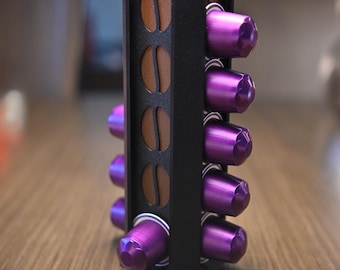 Stylish Nespresso Pod Tower Holder – Modern and Racing Inspired Countertop Organizer for Original Coffee Pods
