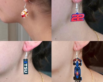 Yuki Inspired 2025 F1 Earrings: Blue Austrian Team Fan Jewelry