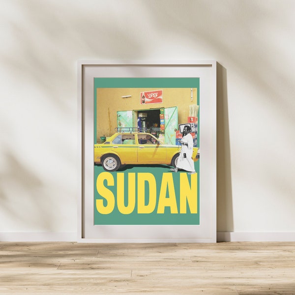 Sudanese Art Poster - Vintage Food Poster - African Print - Collage Art - Modern Print - Gallery Wall Art - Digital Print