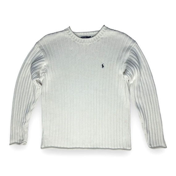 Vintage 90s Polo Ralph Lauren Ribbed Knit Sweater | Made in Japan