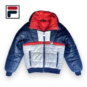 70s Vintage OG FILA Puffer Ski Jacket Coat - US34 S - Classic Fila Colorway - RARE