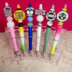 Beaded pen, fancy pen, funny pen, adult humor, bad words, gift, curse words, gifts for her, baddie, unique gift, diy pen, motivation,