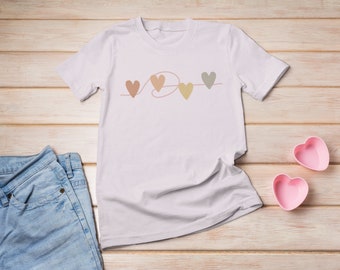 Boho Chic Line of Hearts | Youth Short Sleeve Tee