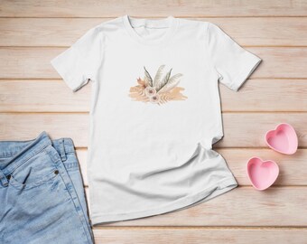 Boho Chic Flower & Feather | Youth Short Sleeve Tee